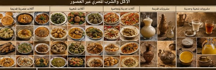 Ancient, popular and modern Egyptian food and drinks